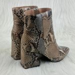 Bamboo Women's  Sage Snake Embossed Faux Leather Chunky Block Heel Ankle Bootie Size 10 Tan Multi Photo 5