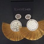 Bebe New  Gold Fringe & Crystals Earrings Photo 0