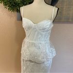 NWOT Lulus Eternal Passion White Lace Bustier Peplum Mermaid Maxi Dress Photo 3