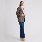 Quince Organic Cotton Knit Soft Blazer Cardigan Taupe Brown Medium Photo 5