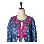 J.Crew ‎ Dress Women XS Blue Floral Embroidered Midi Preppy Boho Cottagecore Photo 2