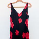 Vtg Jones NY‎ Womens Dress Size 10 Black Midi Floral 90s Coquette Goth Romantic Photo 2
