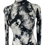 Cotton Citizen  Ibiza Black White Tie Dye Long Sleeve Knit Mini Bodycon Dress XS Photo 3