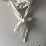 Anthropologie White tie wrap Smocked back crop Top adjustable spaghetti straps M Photo 3