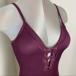 Bar III  Ribbed Lattice-Front Strappy-Back swimsuit SZ M one piece bathing suit Photo 3