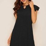 SheIn Black Keyhole neck scallop trim tunic dress SZ xs Photo 0