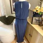 Amanda Uprichard AMANDA‎ UPRICHARD Blue Tulip Silk Midi Dress Size Small Photo 3