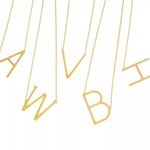 Gold Initial Pendant Necklace Letters A Photo 1