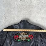 Vintage Women's Leather Biker Jacket Sz 44 (Large) Harley/Biketober Patches Moto Black Photo 7