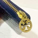 Tory Burch  Purple Full Zip Leather Embossed Multi Card Wallet Photo 3