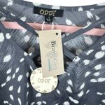 Oddy NWT Boutique Gray White 3/4 Bell Sleeve V Photo 3