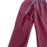 FIGS  Zamora Jogger Scrub Pants Drawstring Stretch Burgundy Size Small Women's Photo 2