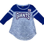 NFL Team Apparel New York Giants Tee Women's Size Large Jeweled 3/4 Sleeves Blue Photo 0
