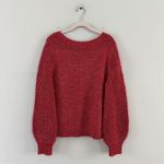 Tommy Bahama NWT  Shimmer Balloon Sleeve Tango Red Wool Blend Sweater Photo 2