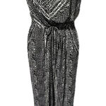 Robin Piccone Robin‎ Piccone Women's Abstract Print Sleeveless Jumpsuit Tie-Waist Black Size L Photo 0
