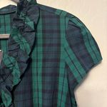Tommy Hilfiger  green, blue black tartan plaid ruffled belt dress size XXL NEW Photo 4