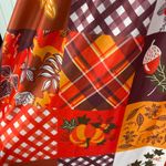 Vintage Anthony Richards Mumu House Dress Fall Pumpkin Plaid Print Size Large Orange Photo 6