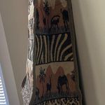 Vintage 80s Safari Animal Print tapestry tote bag vacation beach resort travel Brown Photo 10
