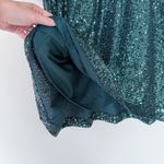 Jude Connally Delia Sequins Dress Palace Green Bell Sleeves Shift Size Small New Photo 8