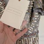 Mac Duggal Mac‎ Duggal Embellished V Neck Butterfly Sleeve Column Gown Platinum- NWT Photo 10