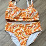 Vibrant Orange Swirl high waisted bikini Photo 0