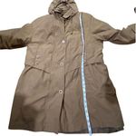 Gallery Trench Coat Removable Hood Classic Rain Coat Button Front Size 12 Medium Photo 15