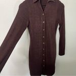 Peppermayo  Brown Ring My Bell Button Front Long Sleeve Mini Dress Womens Size 2 Photo 5