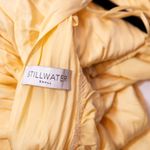 Stillwater The Jessie Midi Yellow Satin Ruffle Sleeve Deep VNeck High Slit Dress Photo 2