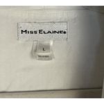 Miss Elaine Robe Womens Large White Embroidered Floral Housecoat Lounge Photo 2