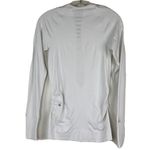Athleta Womens Long Sleeve Side Rouched White Running Shirt Size XS Thumbholes Photo 1