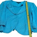 Ming Wang Vintage  Turquoise Blue Beaded Cardigan Old Money Luxury Substantial S Photo 10