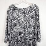 Avenue  Plus Size 18W 20W Dress Midi Black White A‎ Line Stretch Keyhole 146 Photo 4