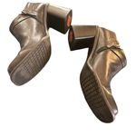 Harley~Davidson Moto Square Toe Bootie Sz 9 Side Zip Leather Black 3” Heel Biker Photo 2