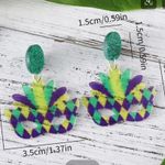 Mardi Gras Mask Earrings Colorful Carnival Green Photo 2