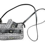Juicy Couture Script Print Crossbody Bag w Bow and Wallet Set Black White EUC Photo 0