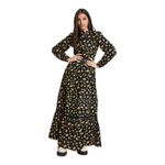 ASOS  Modest Long Sleeve Floral Tiered Black Yellow  Maxi Dress 12 NEW with Tags Photo 2