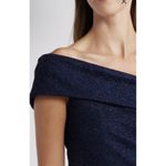 La Femme New  Off the Shoulder Satin Trumpet Gown In Navy‎ Size 18 Photo 11