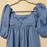 Abercrombie & Fitch  Emerson Poplin Mini Dress Size XS P Puff Sleeve Powder Blue Photo 3