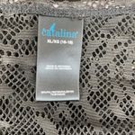 Catalina  Black Sheer Lace Short Sleeve Tie Front Swim Bathing Suit Cover Up XL Photo 3