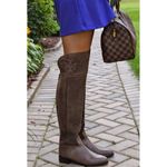 Tory Burch • Simone Over-the-Knee Boots leather Weathered Brown taupe grey Photo 1