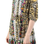 SALONI TYRA Silk DRESS TIGER ROSETTE Floral Animal Print Swing Mini Size 2 $550 Yellow Photo 0