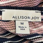 Allison Joy  Surplice Top Womens M Pink Black Striped Boho Y2K Retro Coastal Photo 3