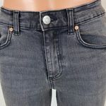 ZARA  Womens Gray Denim Jeans High Rise Slim Straight Flare Bottoms Raw Hem Sz 2 Photo 4
