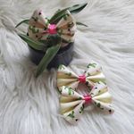 Hancrafted Cactus Cream Pink Hair Bow Set Photo 0