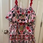 Anthropologie  x Maeve Tiered Printed Mini Dress large EMBROIDERED SQUIGGLE Photo 0
