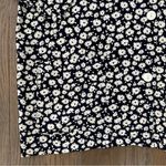 Vintage Ditsy Floral Print Long Sleeve Crepe Shirt Jacket Navy and Cream Medium Blue Photo 2