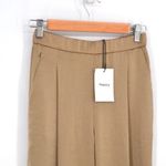 Theory NEW Pleated Carrot Trouser Pant Pull On Crushed Satin in Beige Women's 00 Photo 2