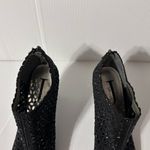 J. Rene Radita Satin Rhinestone peep top shooties heel shoe women size 9 M Black Photo 5