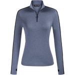 Quarter Zip Long Sleeve Workout Moisture Wicking Golf Shirt with Thumb Holes S Multiple Photo 2