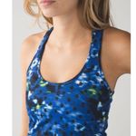 Lululemon Cool Racerback Windy Blooms Sapphire Blue Multi Tank Top Size 2 Photo 0